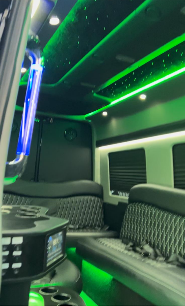 Comfortable seats inside a luxury vehicle.