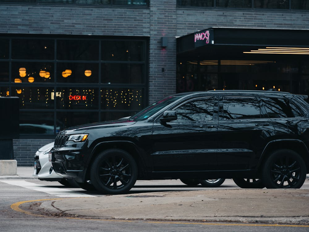  A black SUV parked 