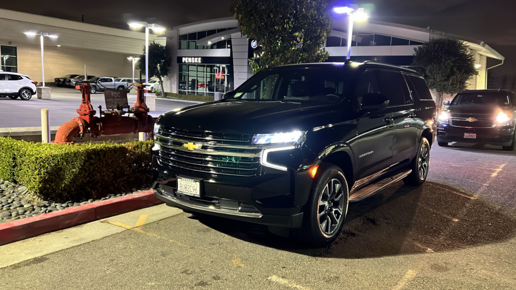  A black car parked outdoors