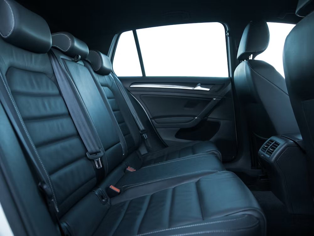 Black seats in an SUV